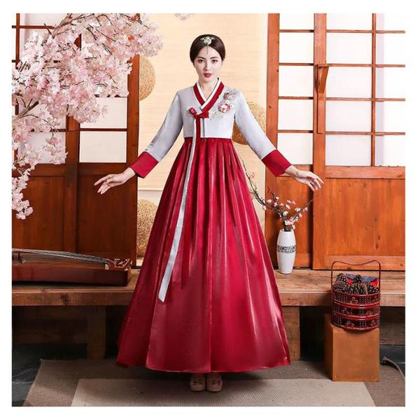 

ethnic clothing traditional folk costume south korea aldult dae jang geum women's dance slim show party festival four seasons daily set, Red