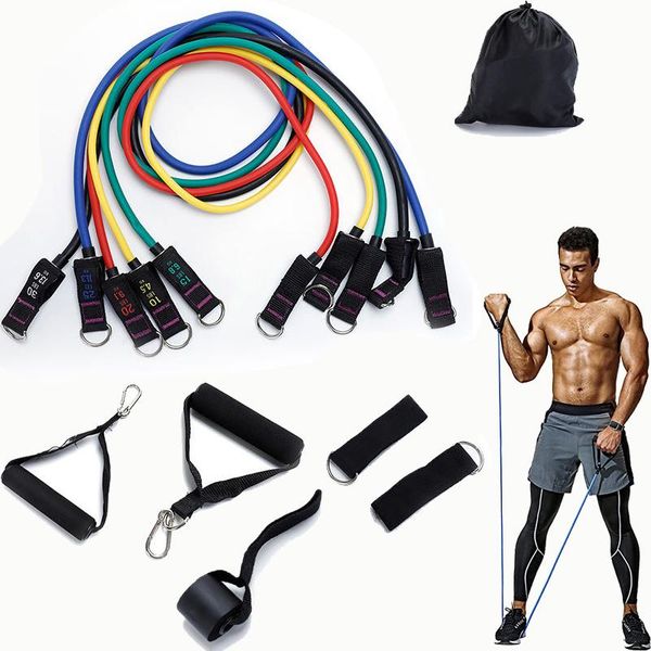 

resistance bands 11pcs/set latex gym equipment exercise yoga tubes pull rope rubber expander elastic