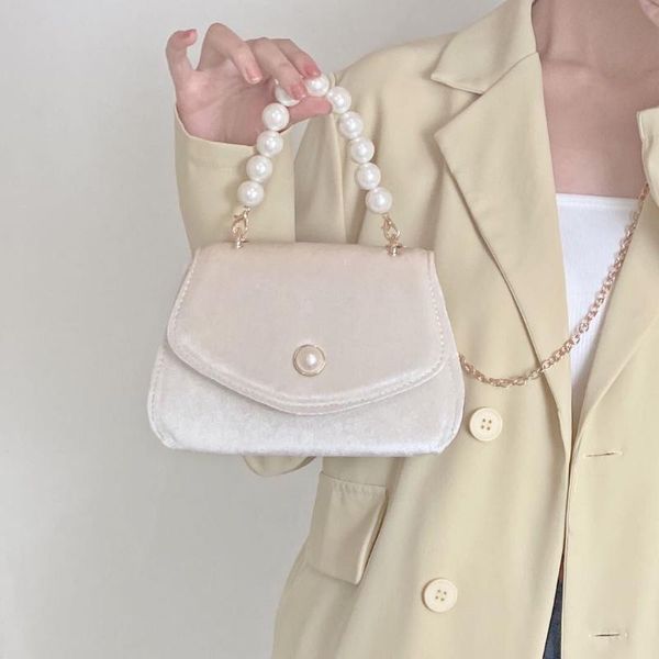 

evening bags women portable crossbody bag elegant female clutch purse handbags fashion pearl chain ladies small square shoulder