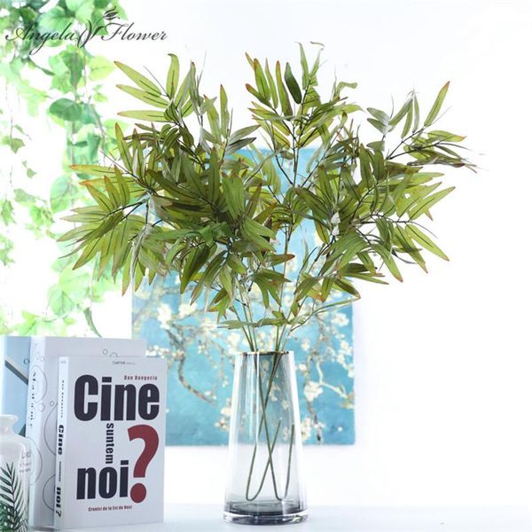 

decorative flowers & wreaths artificial green plants bamboo leaf silk flower indoor landscape wedding arrangement material home christmas de