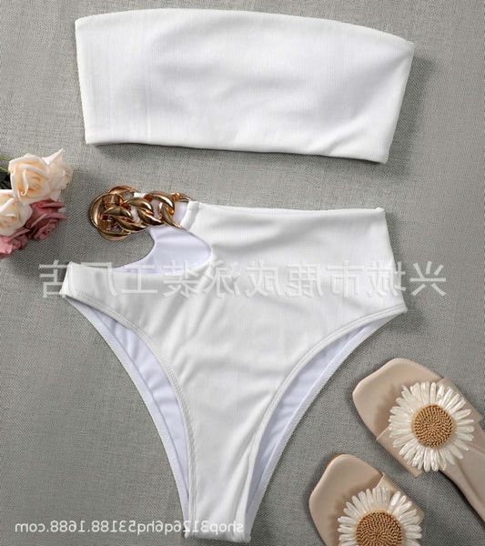 

bra split bikini women's swimsuit bikini high waist solid color, White;black