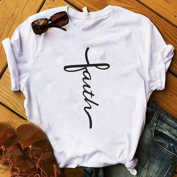 

men ladies femalet mens fashion t shirt faith letter graphic short sleeve summer printed clothes, White;black