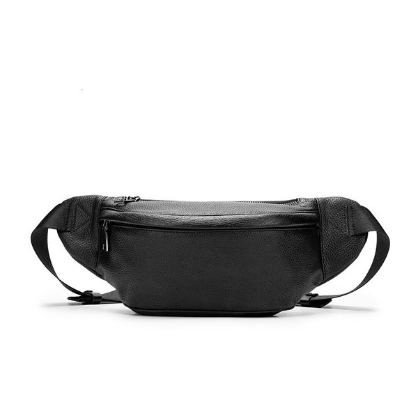 

pockets 2021 leather waist bag men's chest messenger mobile phone multifunctional korean single shoulder 78