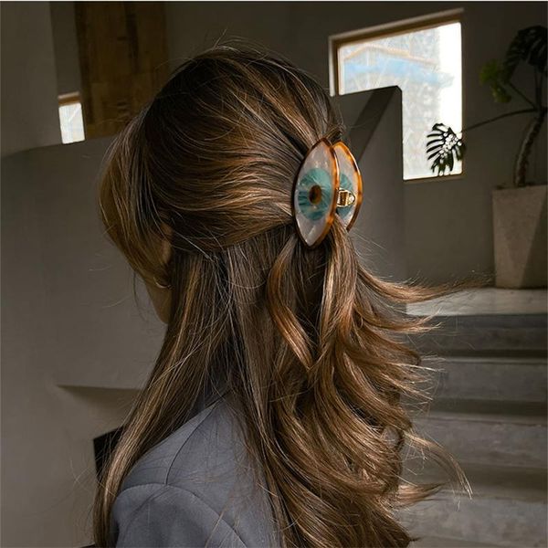 

hair clips & barrettes aomu european funny colorful acrylic resin palm face hairpin irregular geometric smooth claw for women party accessor, Golden;silver