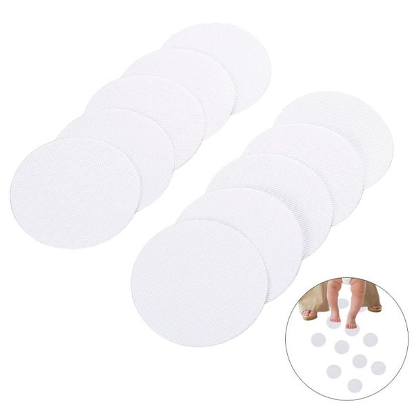 

bath mats 10pcs peva anti-slip discs large 4" non stickers for tubs and showers (white)