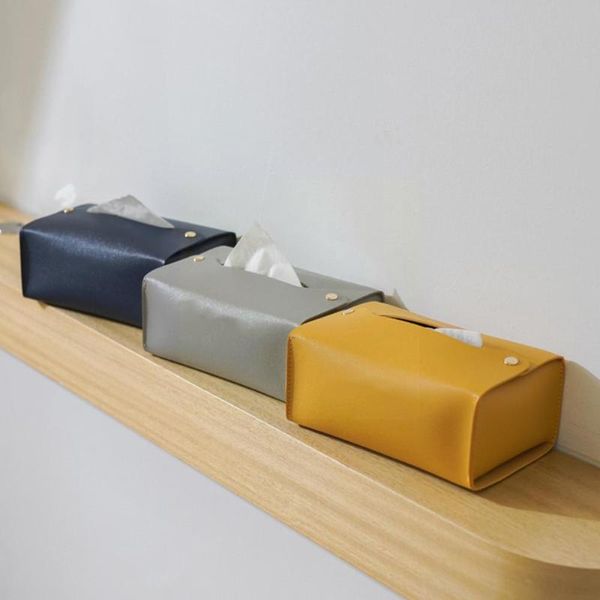 

tissue boxes & napkins bathroom deskbox high-end design sense pu living room light luxury high creativity for car toilet u1b1