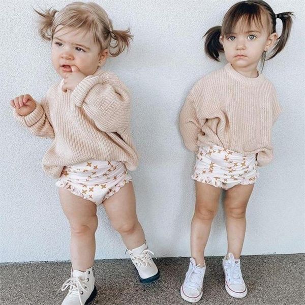 

pullover fashion toddler baby girl boy knit sweater blouse sweatshirt warm crewneck long sleeve kids winter clothes 2021, Blue