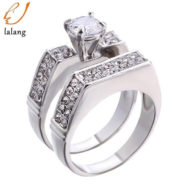 

wedding rings sell explosion rhinestone ring as picture color luxury engagement 2pcs couple unique, Slivery;golden