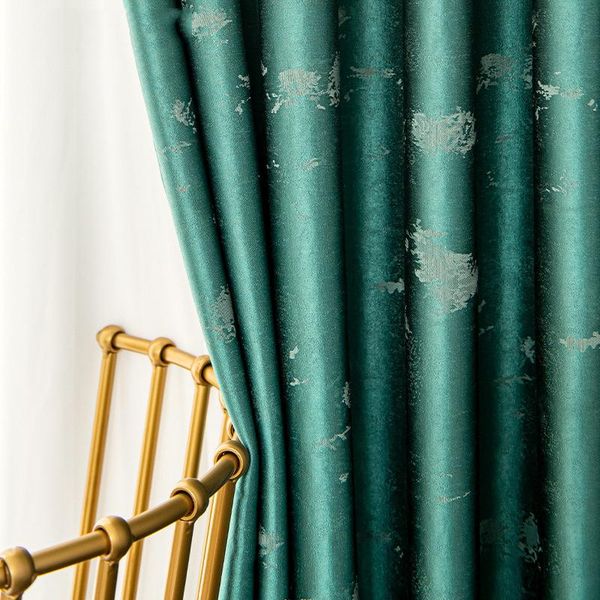 

full blackout heat insulation and sound solid color bedroom jacquard curtains finished living room curtain & drapes