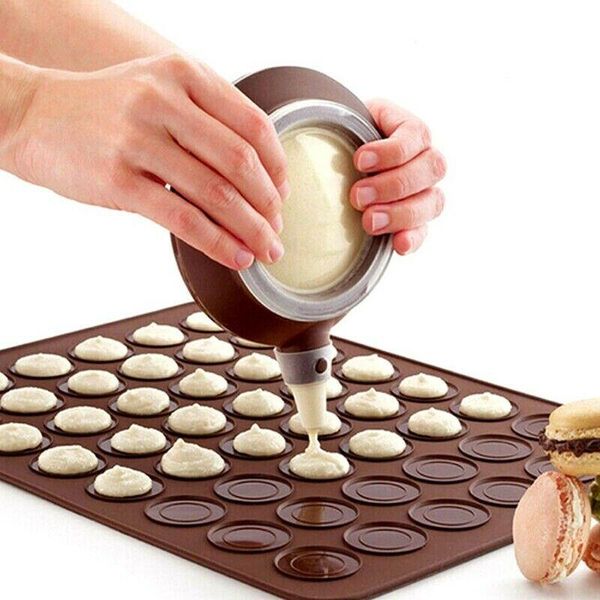 

baking moulds 48 hole macarons silicone mat mold macaron kit pastry and decorating piping pot with 4pcs nozzles