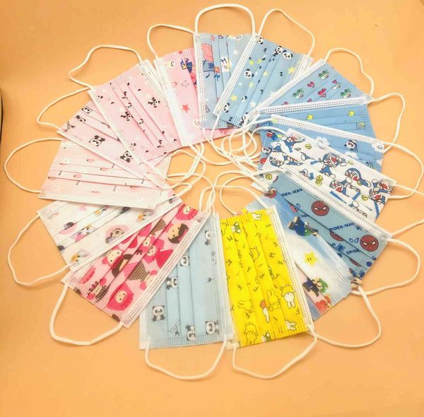 

factory outlet s children's disposable student children's three-layer non-woven mask with melt blown cloth