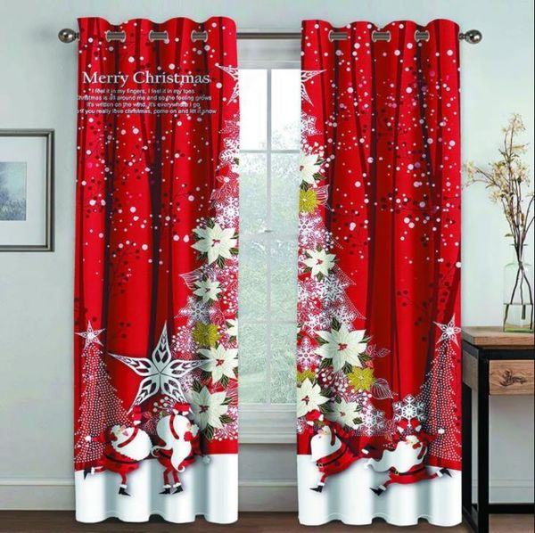

curtain & drapes custom window blackout curtains for living room bedroom christmas design kids children's red