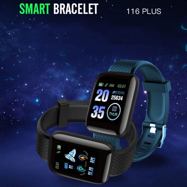 Высочайшее качество 116plus Smart Watch Bracte Bractband Britband с цветным сенсорным экраном Напомнить для мобильных телефонов IOS Android 116 плюс SmartWatches с розничной коробкой