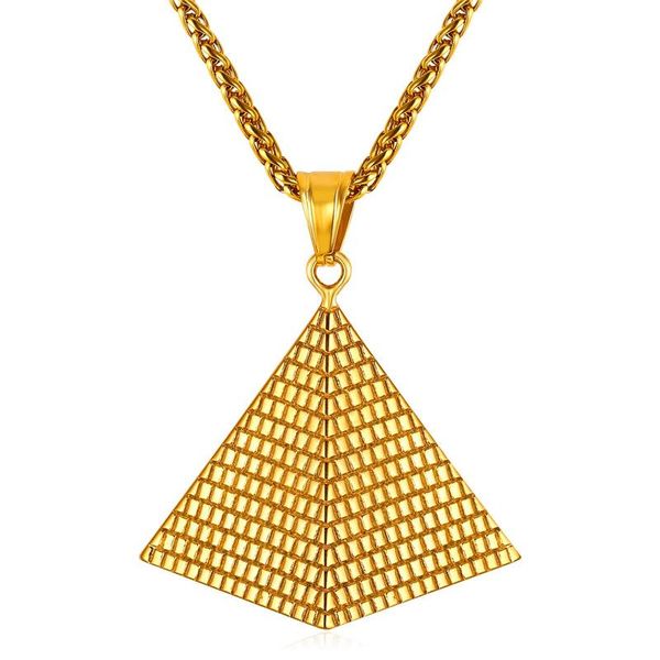 

pendant necklaces egyptian pyramids charm women men jewelry egypt stainless steel gold color pendants p111, Silver