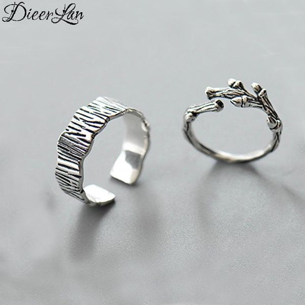 

wedding rings vintage branch 925 sterling silver for women adjustable size ring fashion sterling-silver-jewelry, Slivery;golden