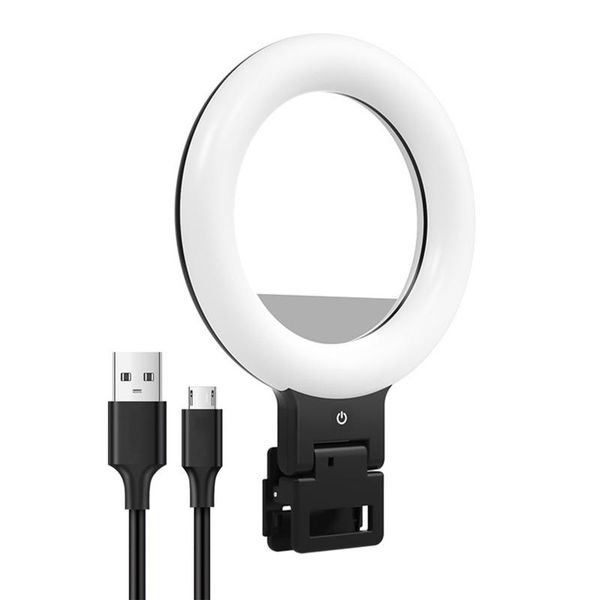 

flash heads 6.3inch ring light pography filled lamp lapvlog video conference selfie led clamp mount dimmable