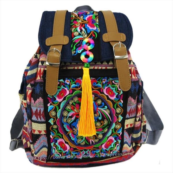 

tribal vintage hmong thai indian ethnic boho hippie bag, rucksack backpack bag sys 174