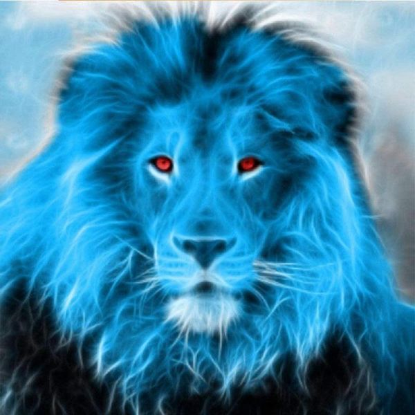 

paintings hight quantity full drill round paint diamond painting kits blue lion canvas 5d diy