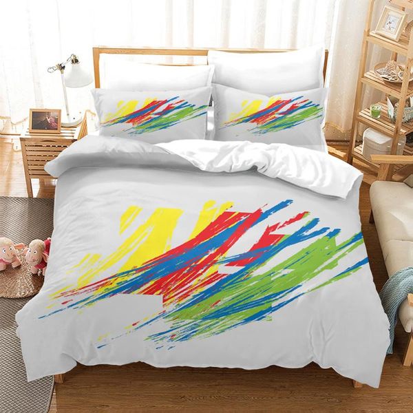 

bedding sets soft microfiber duvet cover set color geometry print grid pattern  size 2/3 piece with zipper pillow shams