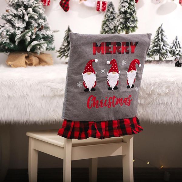 

chair covers christmas cover back comfortable home decoration year embroidered faceless old man