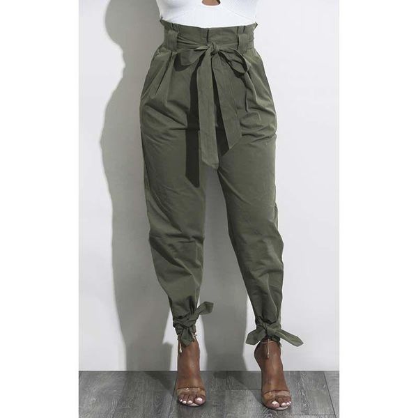 

women's trousers, feet pants, solid color straps, high-waist loose-fitting casual belted overalls jeans, Blue