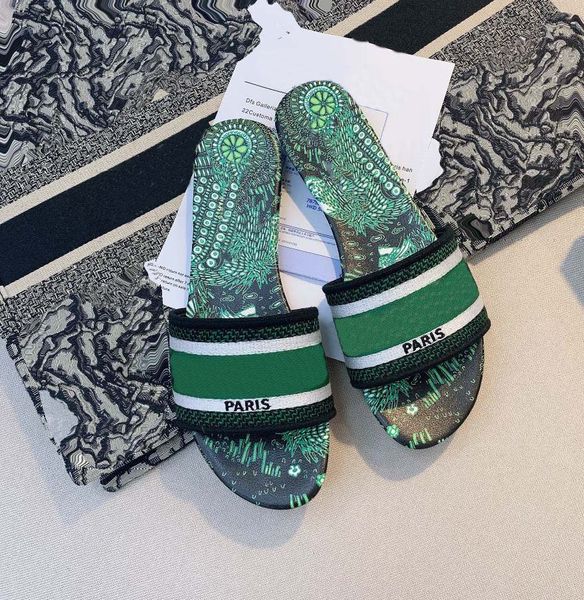 

classics sandals fashion slippers slides floral brocade gear bottoms flip flops women shoes striped beach causal slipper home011 17, Black