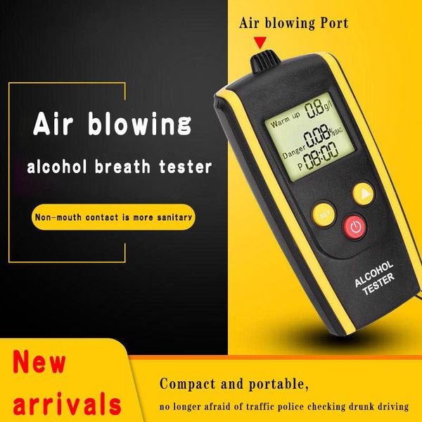 

rechargeable air blowing alcohol tester portable lcd display breathalyzer profession accuracy with originalpackage alcoholism test