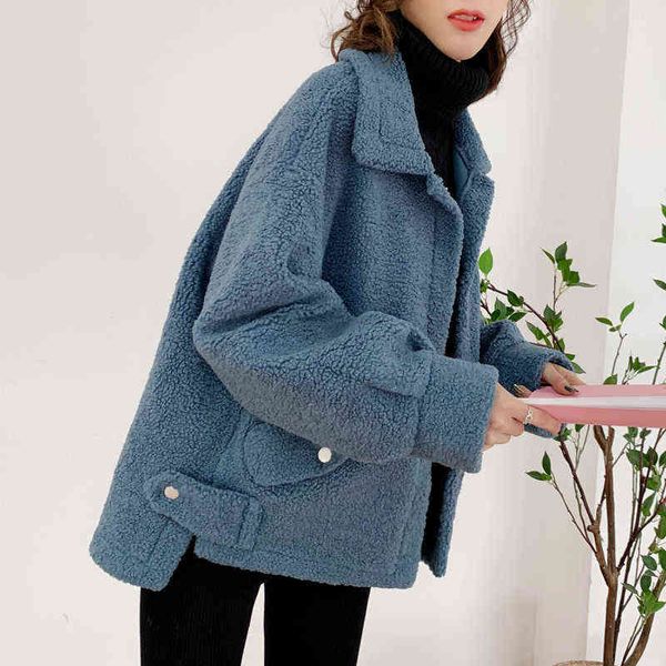

plush short coat women's 2021 autumn winter lamb wool small fur dress, Black