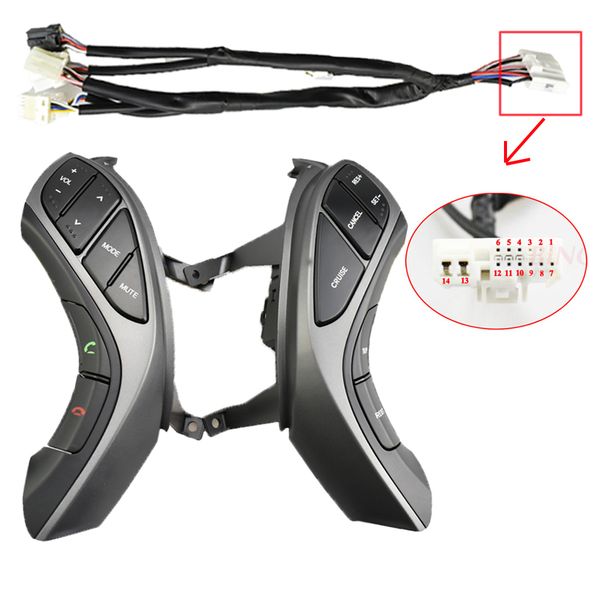 

multifunction switch steering wheel button with14pins audio and cruise control for hyundai elantra 2010-2016