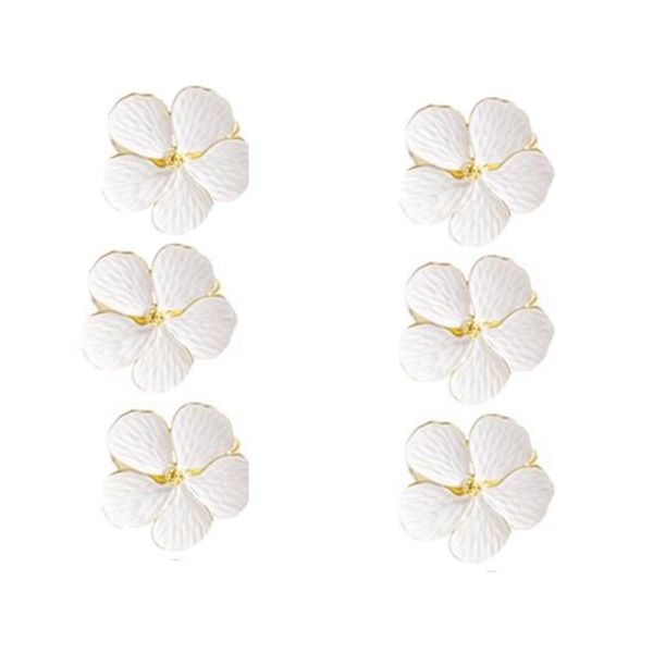

napkin rings 6 pcs flower rings, holiday ring for wedding party holder dining tables setting decor and daily use