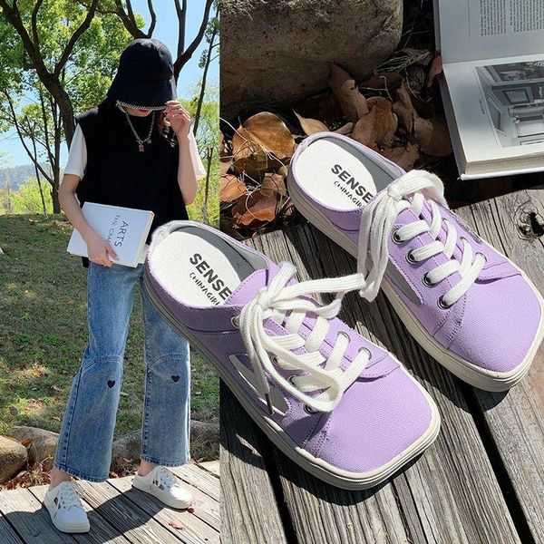 

slippers women summer fretwork heels female shoes cover toe slides low fashion 2021 square flat luxury rubber fabric lace-up can, Black