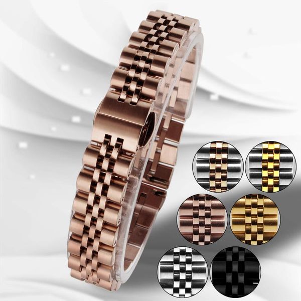 

watch bands accessories 13/17/20 mm for water ghosts waterproof series and men's steel strap strap., Black;brown
