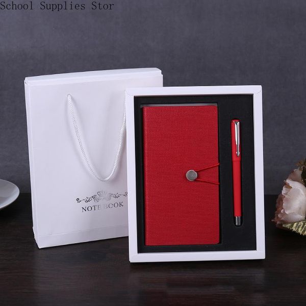 

notepads small gift box notebook a6 set business creative leather school supplies diary, Purple;pink