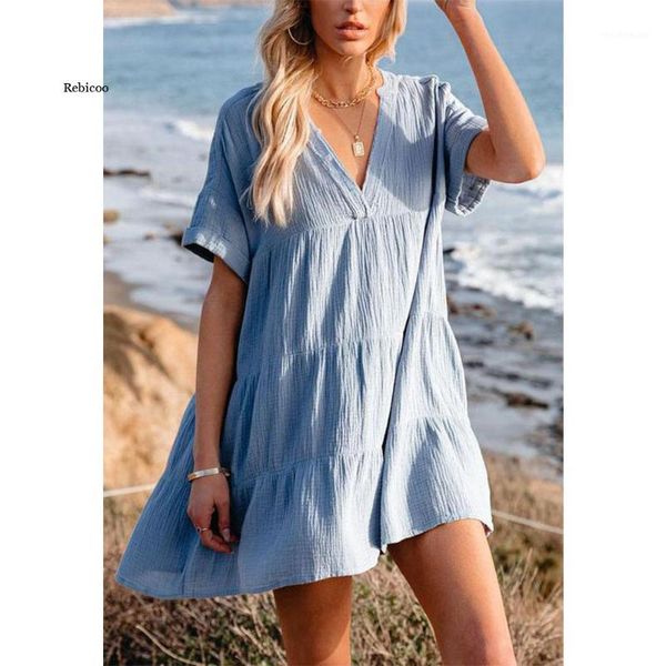 

casual dresses women summer dress big swing a line holiday beach sundress sleeveless solid vestidos party robe femme, Black;gray