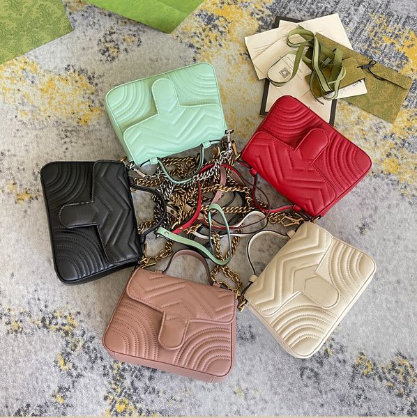 

designer handbag real leather bag women fashion marmont genuine cross prepuce backpack chain one shoulder messenger handbag