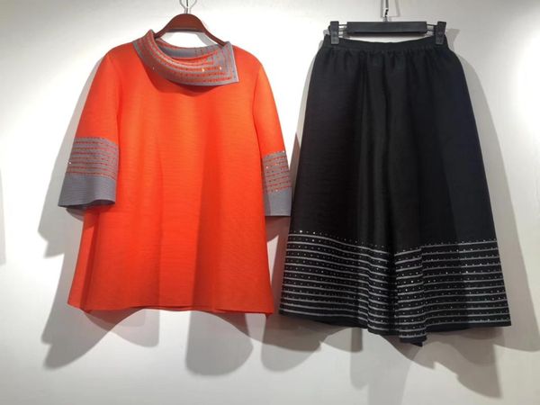 

arrival amygu short office lady pullover collar regular elastic waist mid-calf solid calf-length pants women's two piece, White