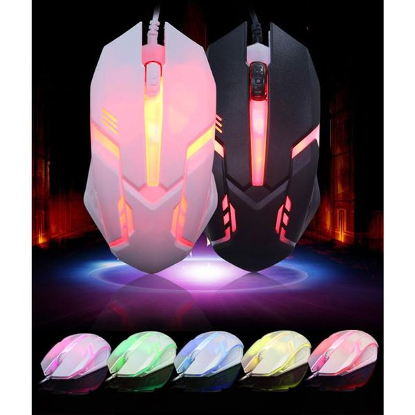 

mice 7 colors led backlight s1 gaming mouse usb wired gamer silent for pc laptop