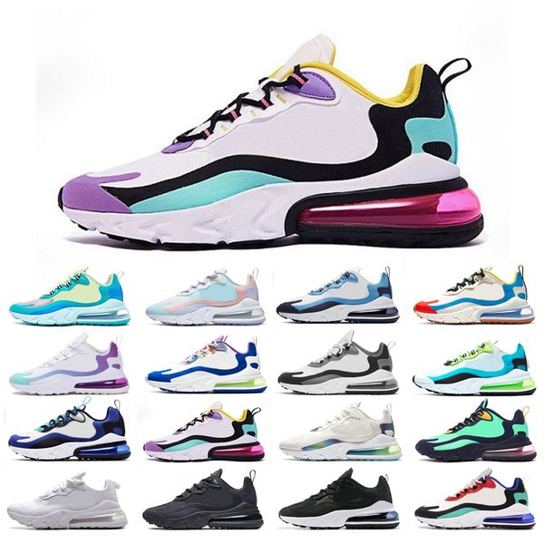 

original react running shoes man woman triple white bauhaus oracle aqua bubble electro green cream blue bright violet purple easter size 36-
