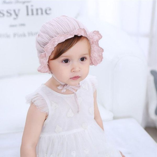 

caps & hats lace born baby hat cute cotton kids girl cap princess infant toddler bonnet girls summer sun gifts, Yellow