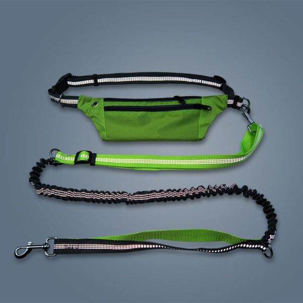 

dog collars & leashes pet leads harnesses waist waterproof pockets running jogging chain for large dogs puppy traction rope n7