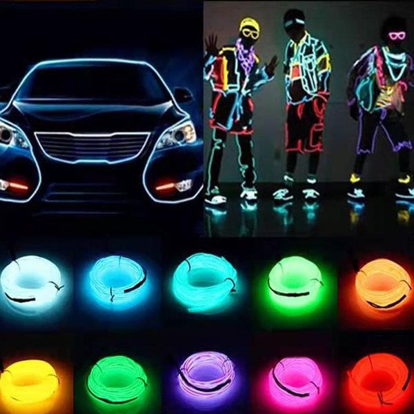 

strips neon light dance party decor diy flexible auto interior lamp el wire rope tube waterproof led strip