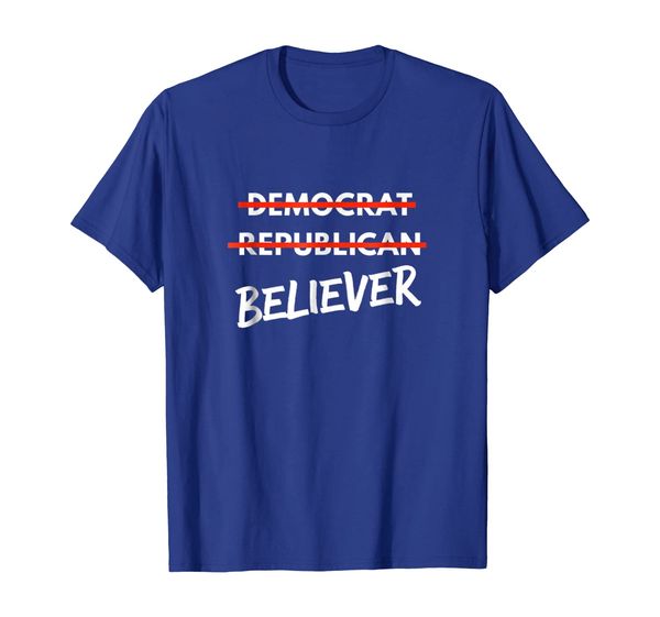 

democrat republican believer funny christian political shirt, White;black