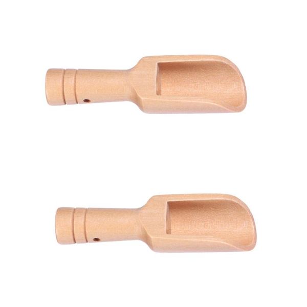 

spoons 2pcs wooden round handle scoop teaspoon small salt shovel powder scoops