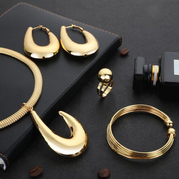 

earrings & necklace fashion jewelry 2021 classic for women pendent rings sets wedding party anniversary gift, Silver