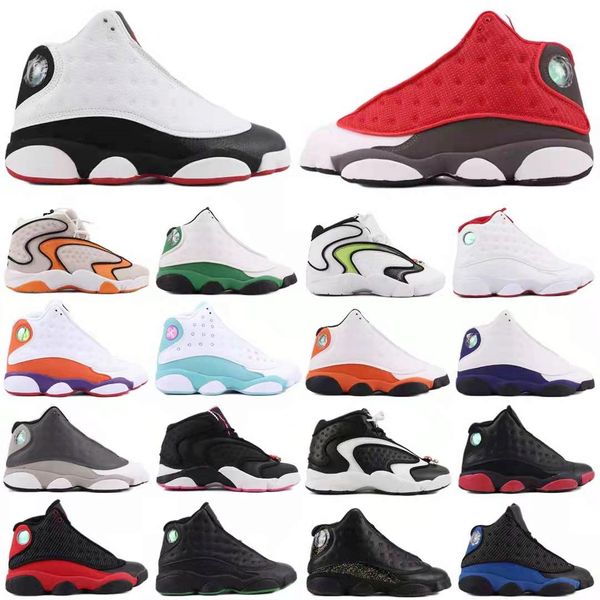 

famous designer couple high sports casual shoes mixed color cowskin 3d cat's eye lace-up 13s men basketball sneakers women leisure plat, Black