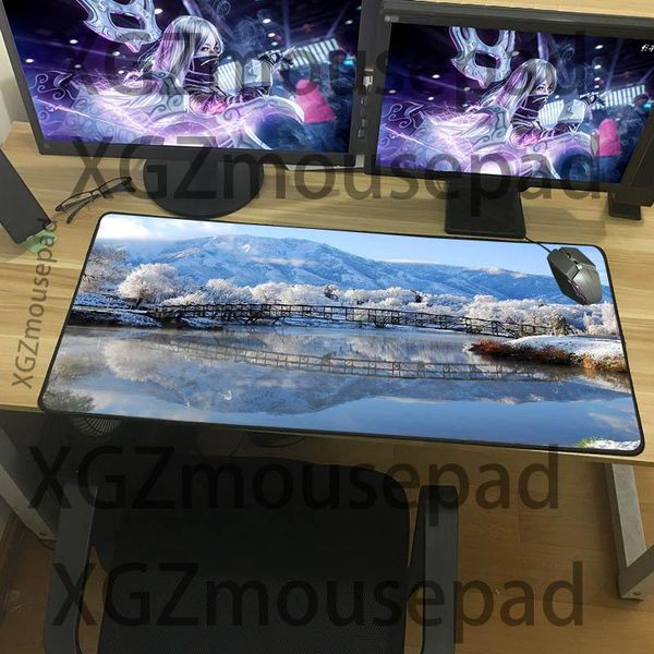

mouse pads & wrist rests xgz multi-size selection exquisite snow scene series pattern table pad pc computer notebook landscape keyboard