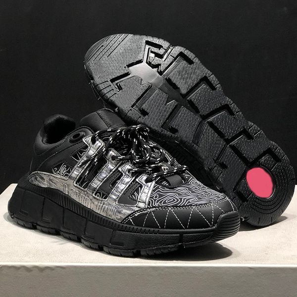 

men trigreca running shoes chain reaction sneakes mens women sport shoe leather casual platform trainers lightweight sole with box