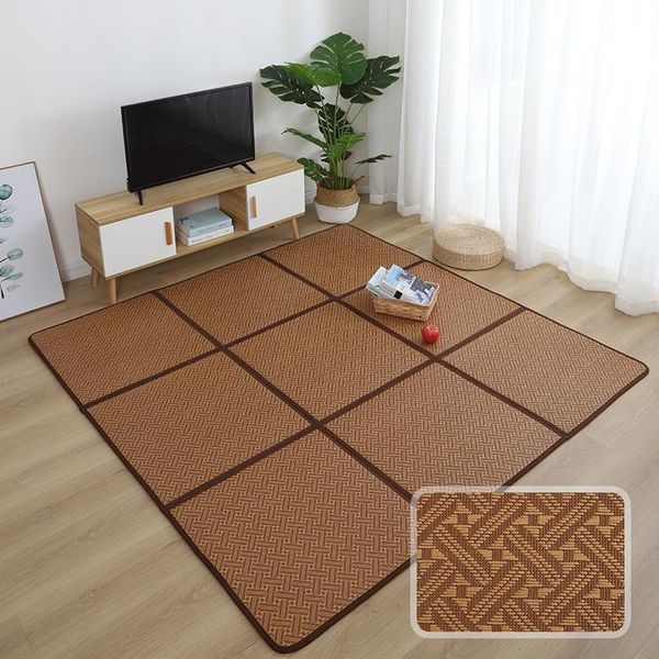 

carpets japanese tatami rattan mat folding thick living room floor sleeping summer baby play non-slip