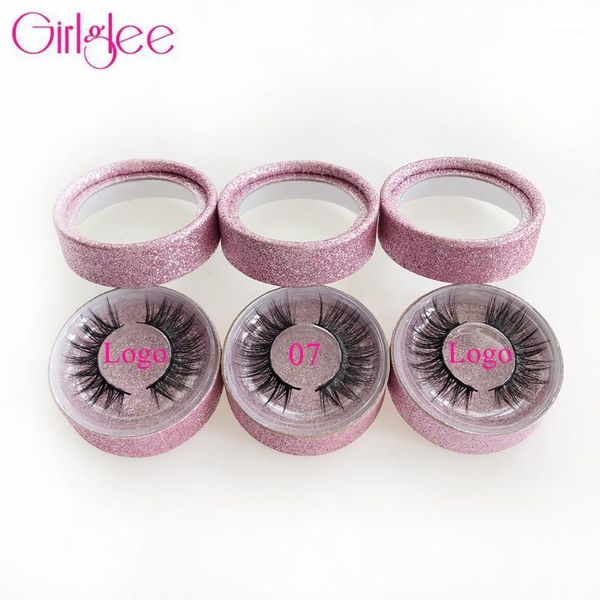 

mink eyelashes makeup natural 3d lashes soft false with luxury box custom logo girlglee make up cilios1