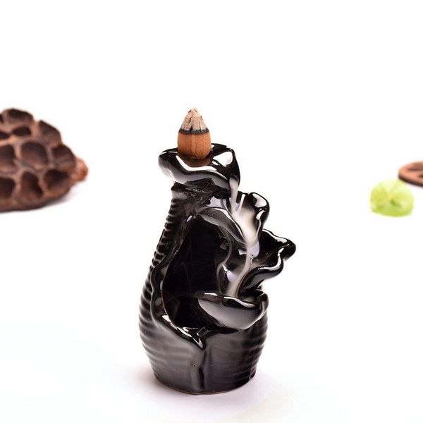 

fragrance lamps backflow incense burner black waterfall cones censer living room decoration cone base optional